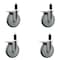 Service Caster 6'' Gray Poly Swivel 1-1/4'' Expanding Stem Caster Set Total Lock Brake, 4PK SCC-EXTTL20S614-PPUB-114-4 - alternate 1